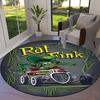 Rat Fink Round Area Rug,Carpet Rug for Living Room Bedroom Sofa Playroom Decor,Non-slip Floor Mat