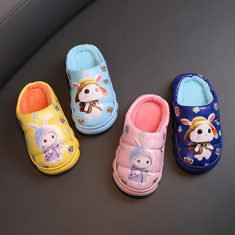 Children's Winter Home Warm Cotton Shoes New Thickened Non-slip Soft Sole Cartoon Cute Indoor Home Cotton Slippers