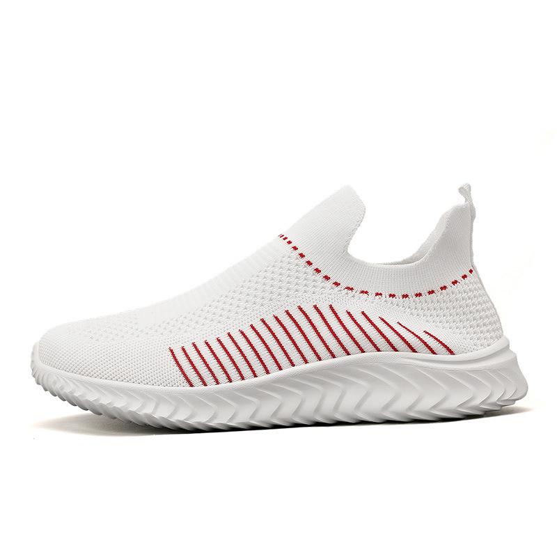 New mesh shoes fly-woven breathable sneakers, lazy shoes, shoes large size casual shoes