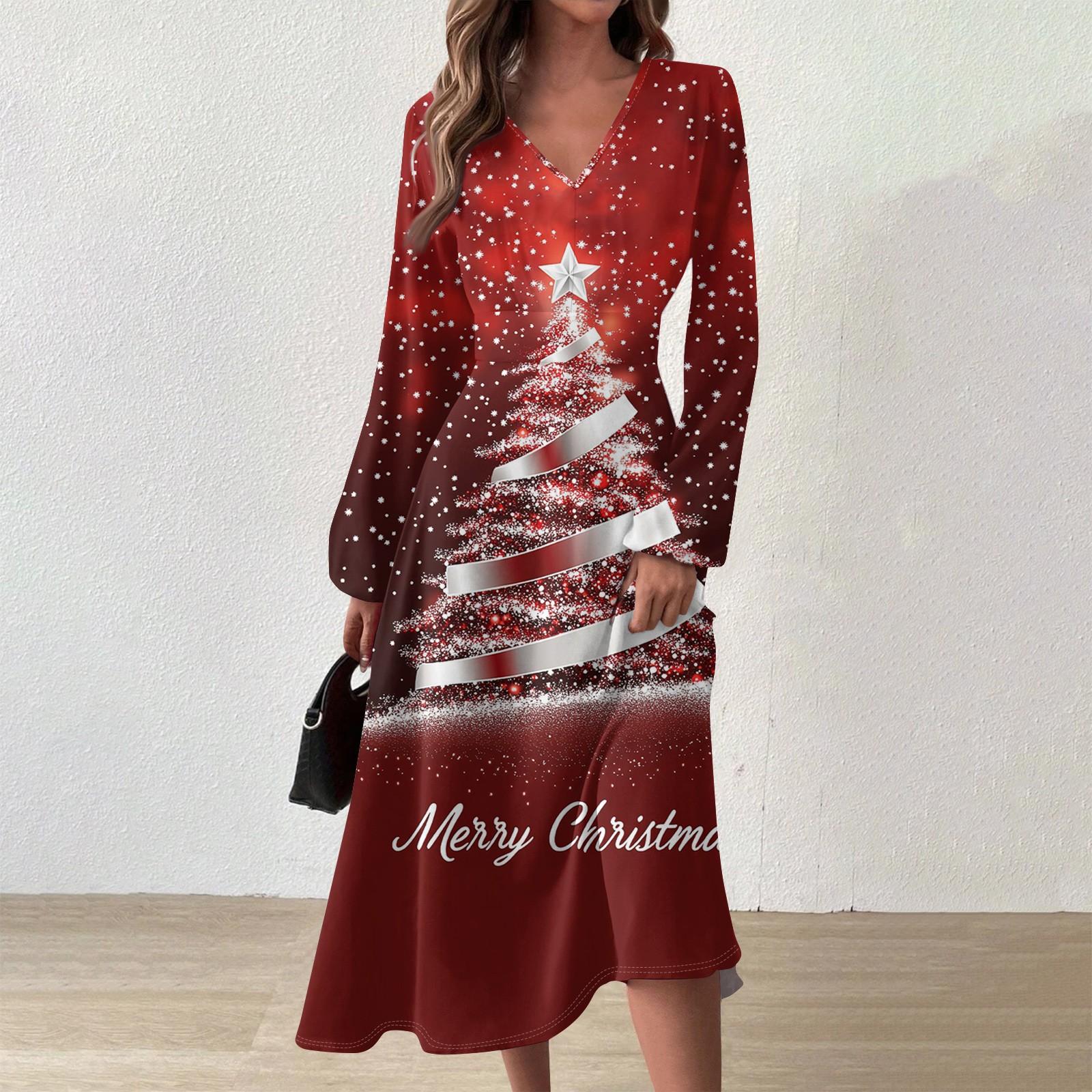 

Женское и зимнее повседневное модное длинное платье с V-образным вырезом и длинными рукавами M