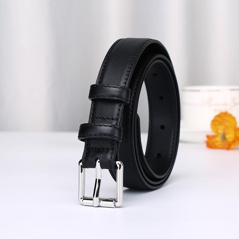 Japan And Korea Sweet Lady Style Leather Belt Women'S First Layer Cowhide Jeans Decorative Belt Pin Buckle Versatile Belt