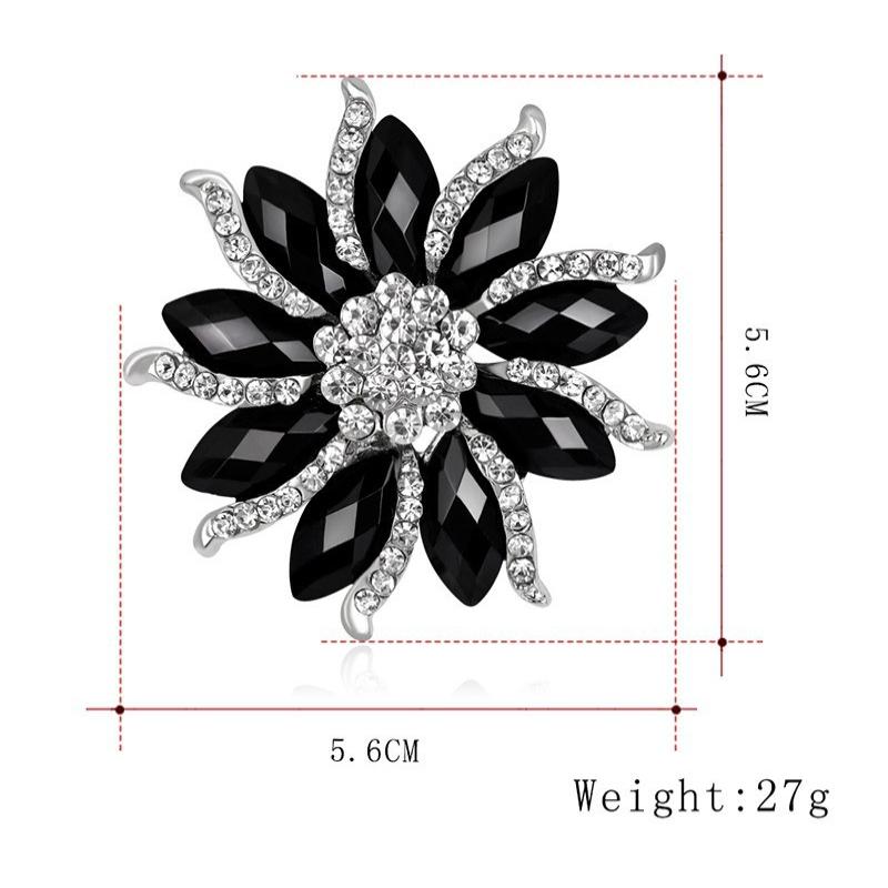Fashion Rhinestone Flower Brooches For Women Elegant Clothing Pins Party Jewelry Gifts