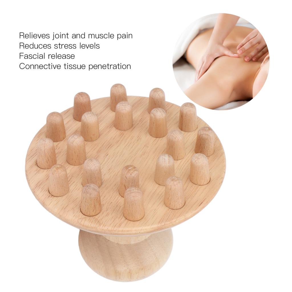 Mushroom Shaped Massager Wooden Muscle Pain Relief Neck Waist Acupoint Therapy Massager for Men Women