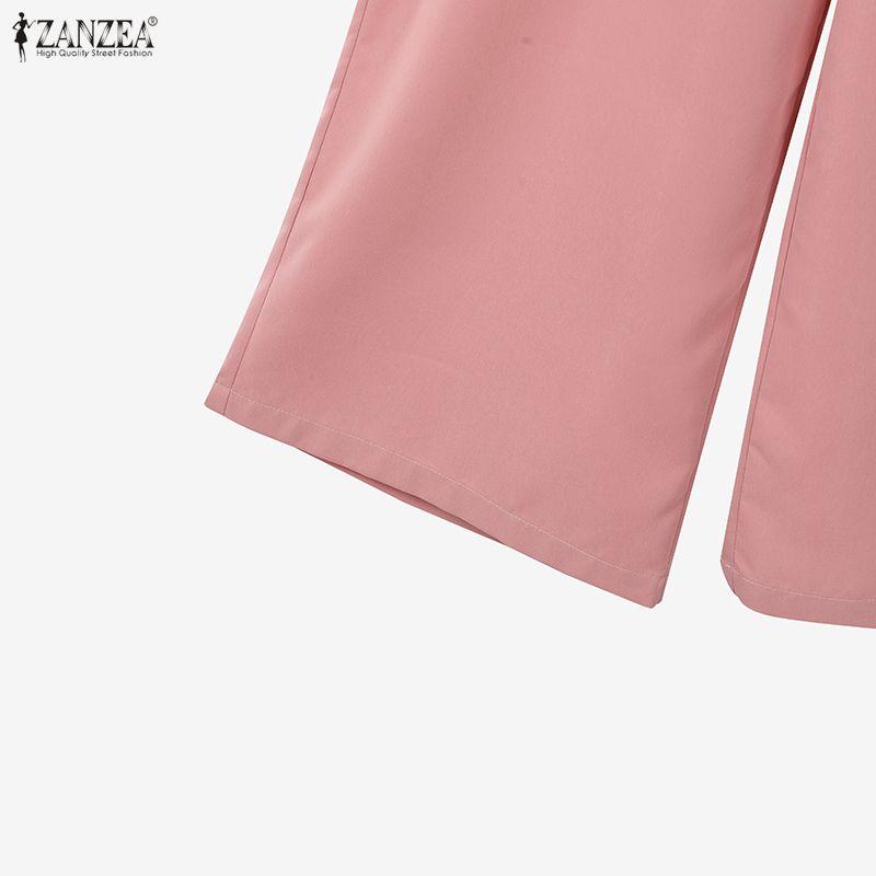 ZANZEA Women Long Sleeve Blouse and Pants Casual Two Piece Suit Sets