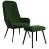 Relax Armchair with Footstool Dark Green Velvet