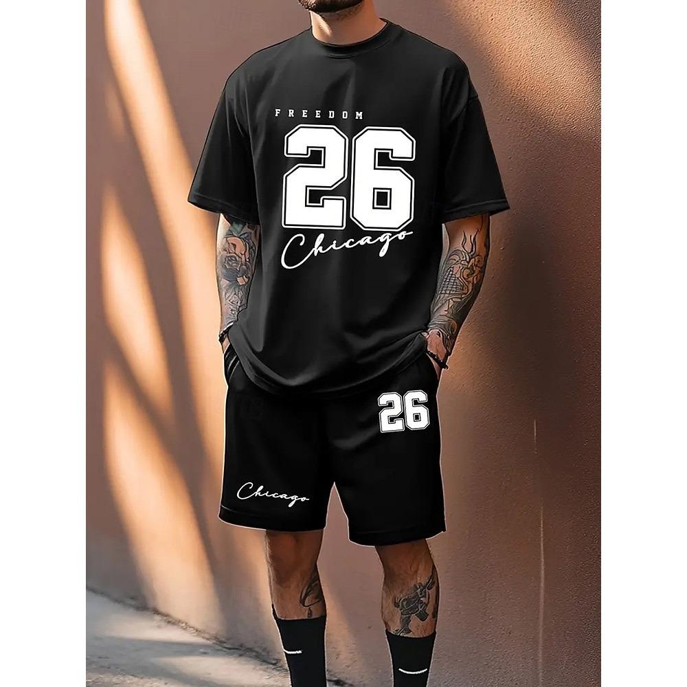 2026 New 3D Animal Print Men's T-shirt And Shorts Set Summer Casual Men's Short-sleeved Top Urban Street Men's Sports Shorts