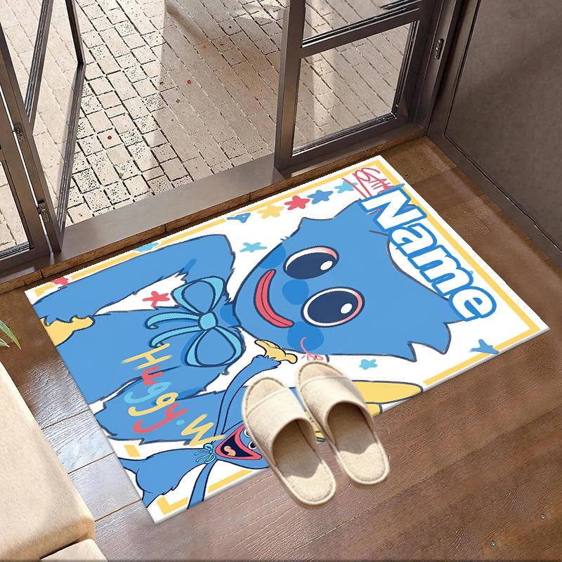 Custom Name Personalized Huggy Wuggy Print Carpet, Versatile Home Decor Rug, for Playroom, Apartment, Balcony, Entryway, Hallway Gift