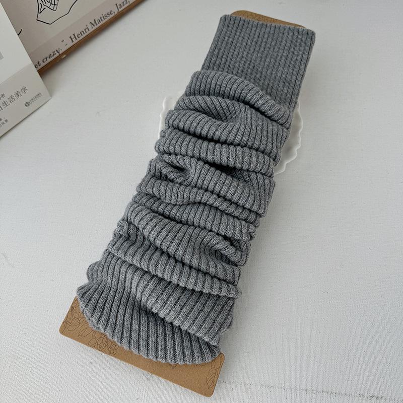 Soft Skin-Friendly Sweat-absorbent Knitted Leg Warmers White Leg Guards Korean Ins Style Foot Covers College JK Slouch Socks
