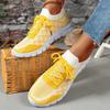 Fashion Women's Fashion Strip Plaid Knitted Sneakers Soft Sole Breathable Mesh Running Shoes for Women Lightweight Slip On Tennis Shoes