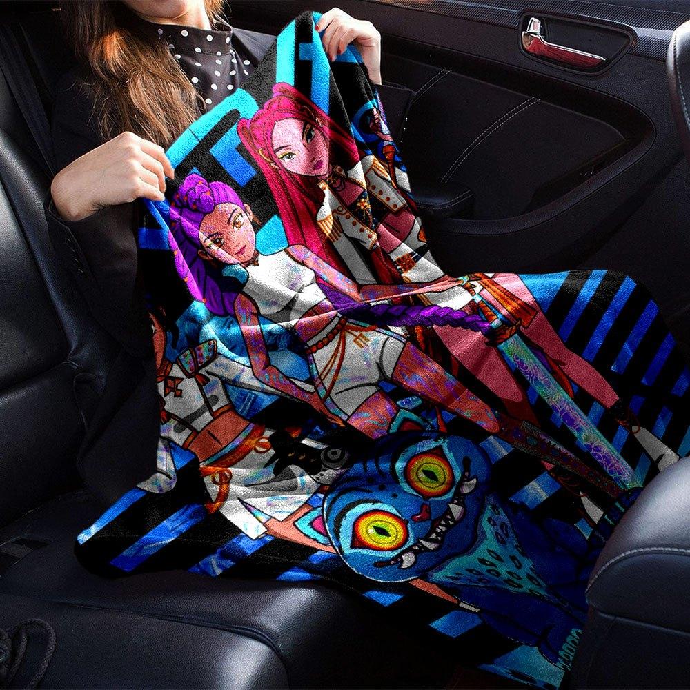 1pc Hunter X Kopo group - Themed Flannel Blanket - Suitable for Bed, Home Decor, Graduation Gifts, Easter, Back to School, ChristmasA79