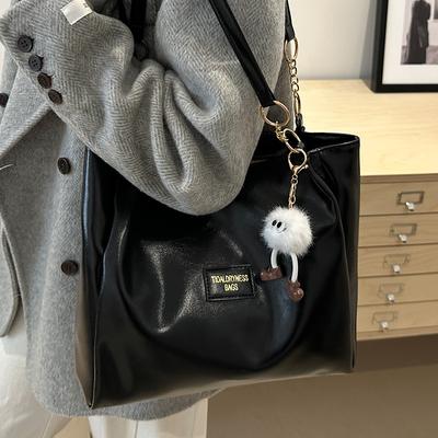 Big Bag for Women In Winter New Trendy Autumn and Winter Retro Commuting Tote Bag Large Capacity Versatile Shoulder Bag for Women