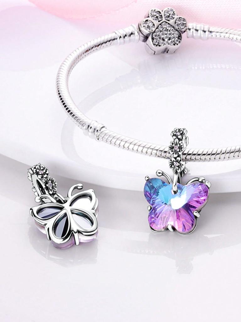 Charm Copper Colors Spring Design Colorful Butterfly Shape Bead For Design Bracelet Diy Beads Stylish Charms Jewellery Making Gift For Women Styfne