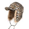 American leopard print plush cap men's and women's winter warm and cold outdoor cycling pilot ear hat