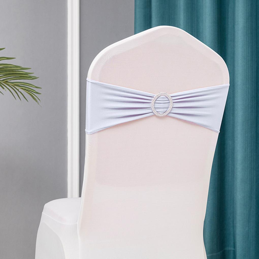 50pieces Premium Easy To Install And Replace Chair Cover Band With Buckle Slider Sashes Bow