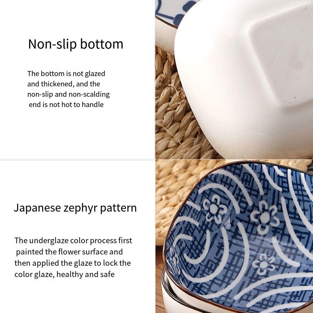 2/6 Stück Sojasaucenschale im japanischen Stil Vintage Blau Kleine Servierschalen Kleine Beilagen Sushi