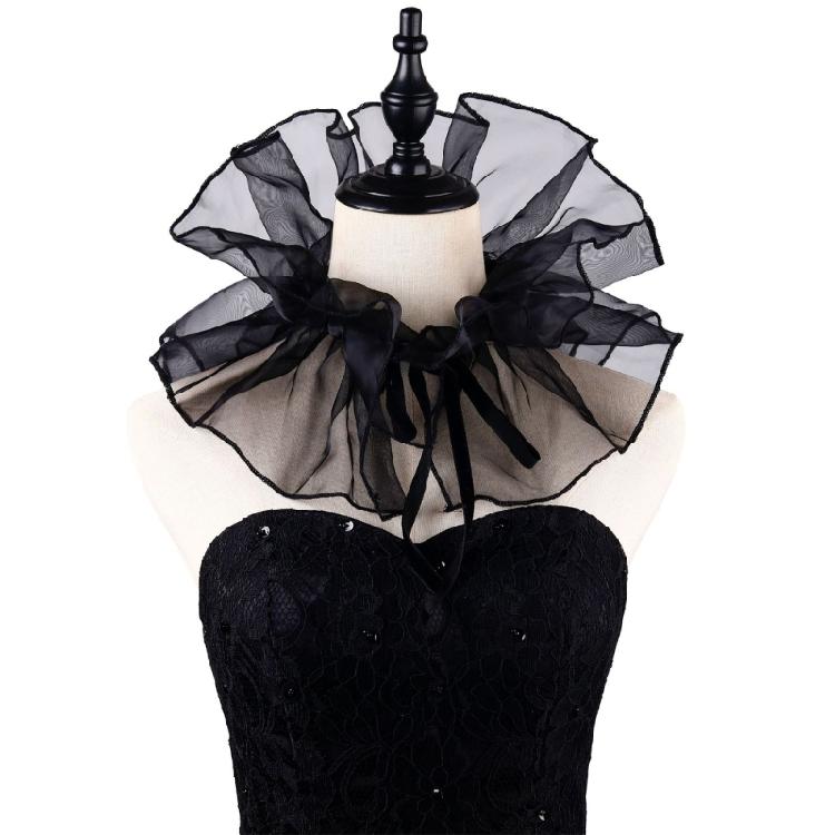 Adjustable Tie Ruffled Collar Vintage For Victorian Age Costumes and Cosplay Halloween Accessory Versatile Collar