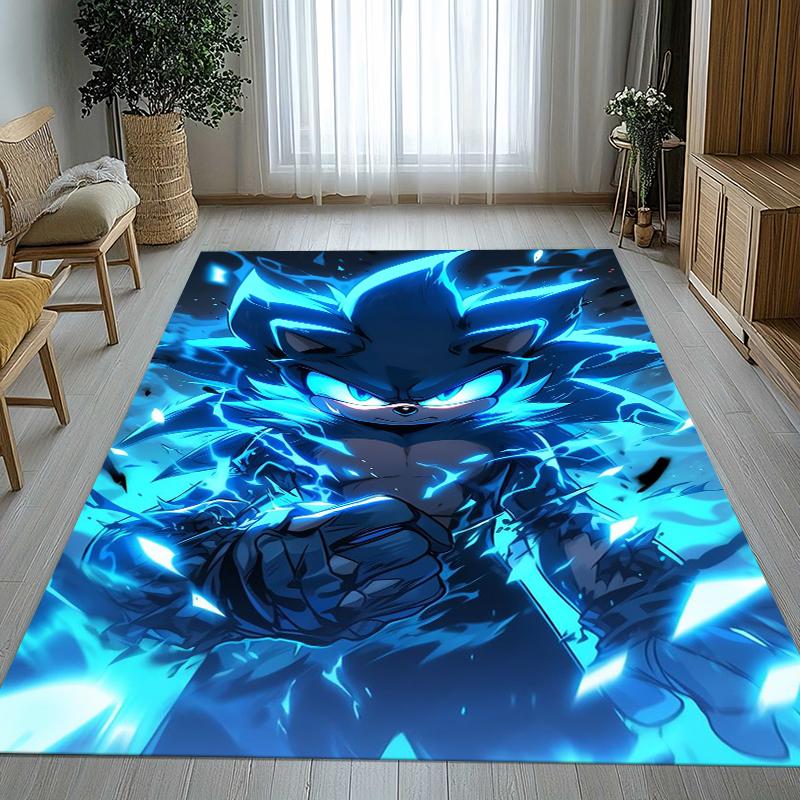 Retro S-Sonic Cartoon Games Living Room Non-Slip Area Rug Soft Carpet for Bedroom Kids Playroom Sofa,Home Decor Doormat Gift