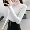 Half Turtleneck Knitted Pullovers Sweaters Women Autumn Winter Primer Shirt Long Sleeve Short Slim-fit Tight Jumper Tops Solid Color One Size