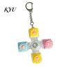 Glowing Fidget Spinner 4-Keys Keyboard Toy, LED Light-up with Office Desk Gadget Keychain, Stress Relief Push Button Finger Clicker Pendant Toy