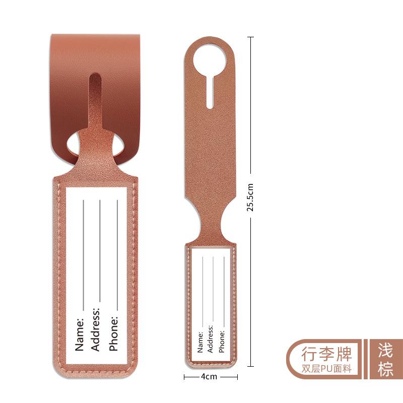 Fashion Cute Luggage Tag PU Anti Loss Travel Luggage Tag Solid Color Luggage Tags Suitcase Tag ID Name Label Travel Accessories