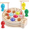 Wooden Magnetic Fishing Game Toy, Montessori Fine Motor Skill Learning Toy for Kids 3+, Color Matching Educational Gift for Boys Girls