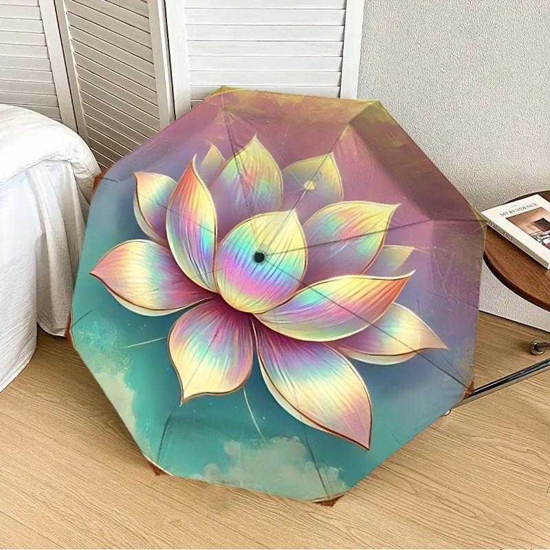 1pc Lotus Flower Mandala Automatic Open/Close Umbrella, Formal Events - Ideal Gift for Family or Friends, Outdoor Accessory yy251211119