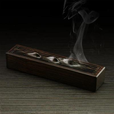 Sandalwood Auspicious Clouds Multi-functional Stick Incense Box/Carved Pattern Portable Indoor Incense Store The Joss Stick Box