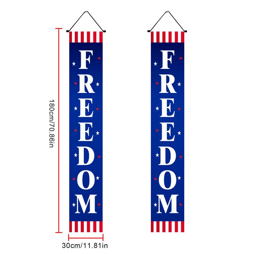 

4th Of July Decorations Outdoor Stars And Stripes Front Door Sign For Independence Day 30x180cm/12x71inch Freedom Door Banner