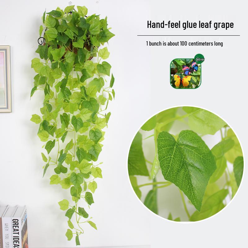 Artificial Pothos & Spider Plant Rattan Vine Wall Hanging for Indoor/Outdoor Decor