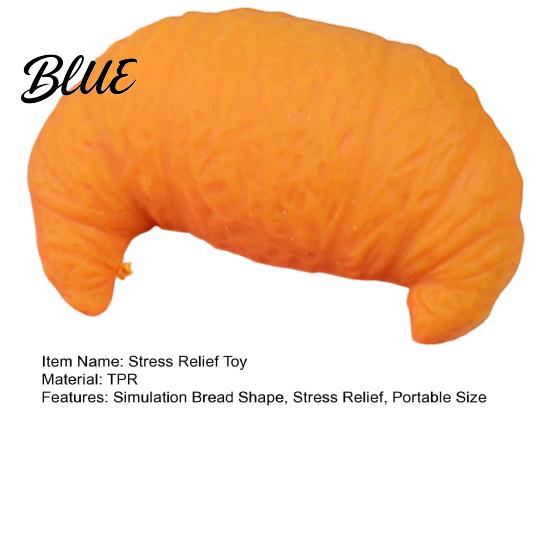 Soft Bread Toy TPR Simulation Croissant Squeeze Stress Relief Shape Relaxation Sensory Decompression Simulated Food Fidget Ball