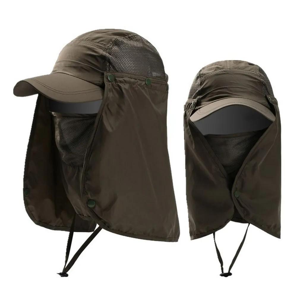 Outdoor UV Sun Protection Summer Fishing Sun Hat Breathable Neck Face Sunshade Hat Adjustable Fisherman Cap