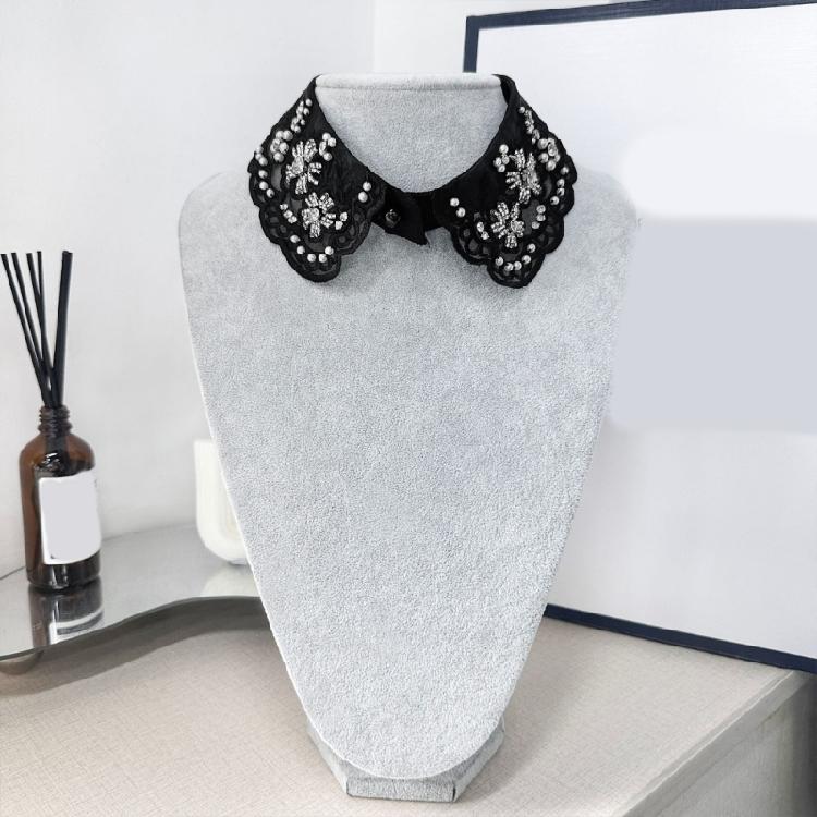 Eleganter Wiederverwendbarer Falscher Kragen Verziert mit Künstlichen Perlen Design Freundliches Polyester Business Meeting Kragen-Enhancer