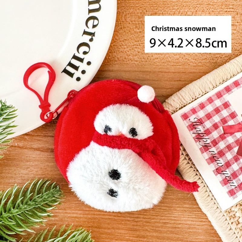 Roztomilá vánoční peněženka na mince, Kreativní plyšový přívěsek na hračku, Dětský vánoční přívěsek na sáček se sladkostmi, Malý dárek