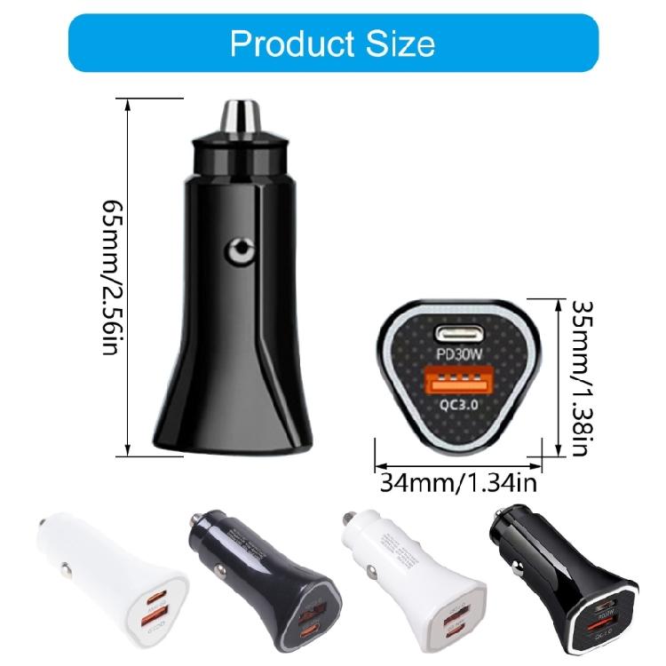 Portable 38W Double  USB Car Chargers Plastic Vehicle Chargers Simple Operate for Safe & Efficient Multiple Device Charg