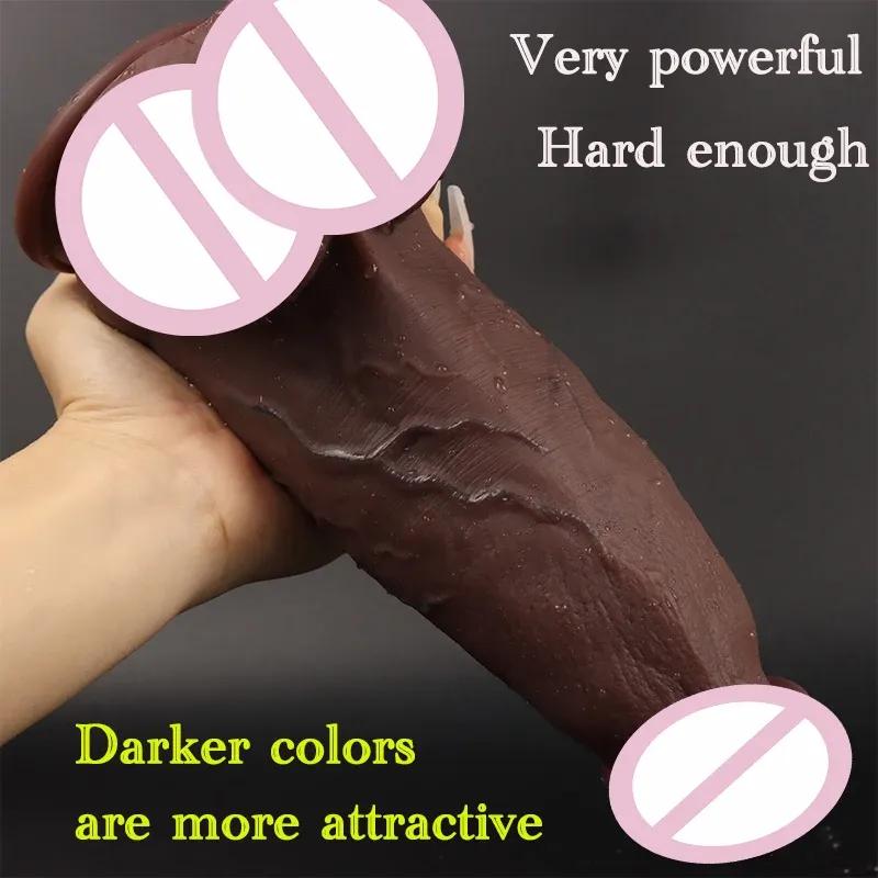 Thick Big Two Colors Dildo Realistic Ve Soft Silicone Flesh Penis Woman Man Anal Sex Toys Suction Cup Dick Masturbators Cock