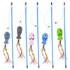 Yousheng Cat Teaser Fish Design Scratch-resistant PVC Stick Catnip Kitten Teaser Stick for Casual