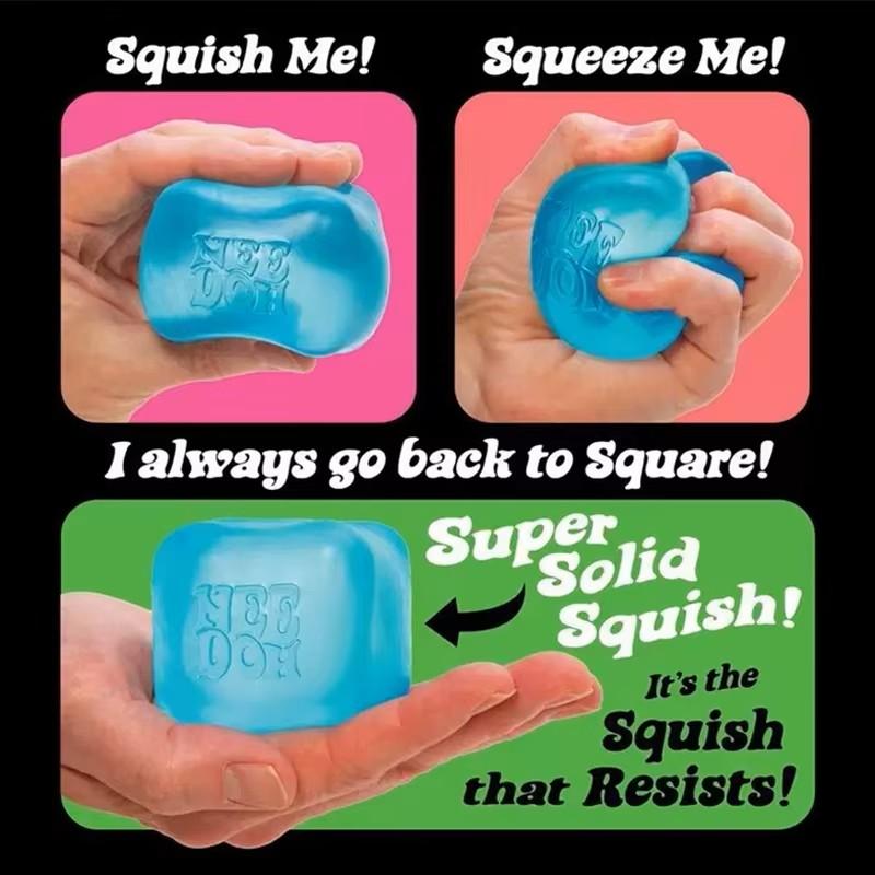 ### Nee Doh Nice Cube Super Solide Squishy Jouet Anti-Stress Doux à Presser Jouet Fidget Pour Soulager l'Anxiété au Bureau Cadeaux Enfants Adultes