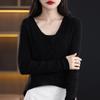 Women's Worsted Wool Mulberry Silk Cardigan, Qinghe Cashmere, 50% Wool 50% Mulberry Silk, Winter Knitted Pullover Autumn Sweater Cashmere Sweater