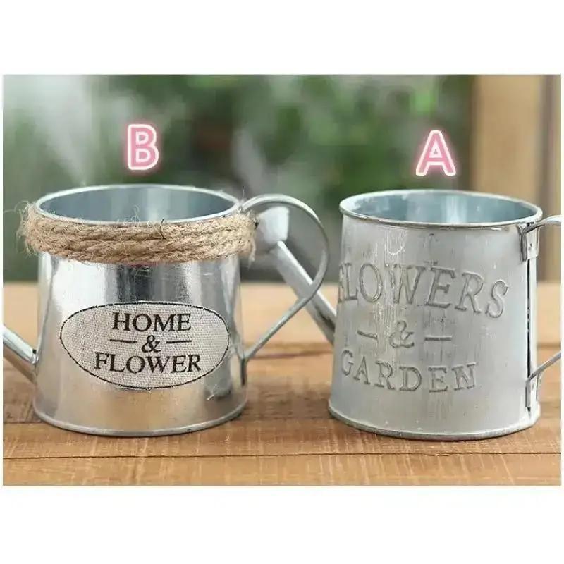 Kreative Retro-Gießkanne aus Eisen, kleine Gartendekoration, Blumentöpfe, Heimdekoration, Eimer, Töpfe für Blumen, Pflanzenzubehör