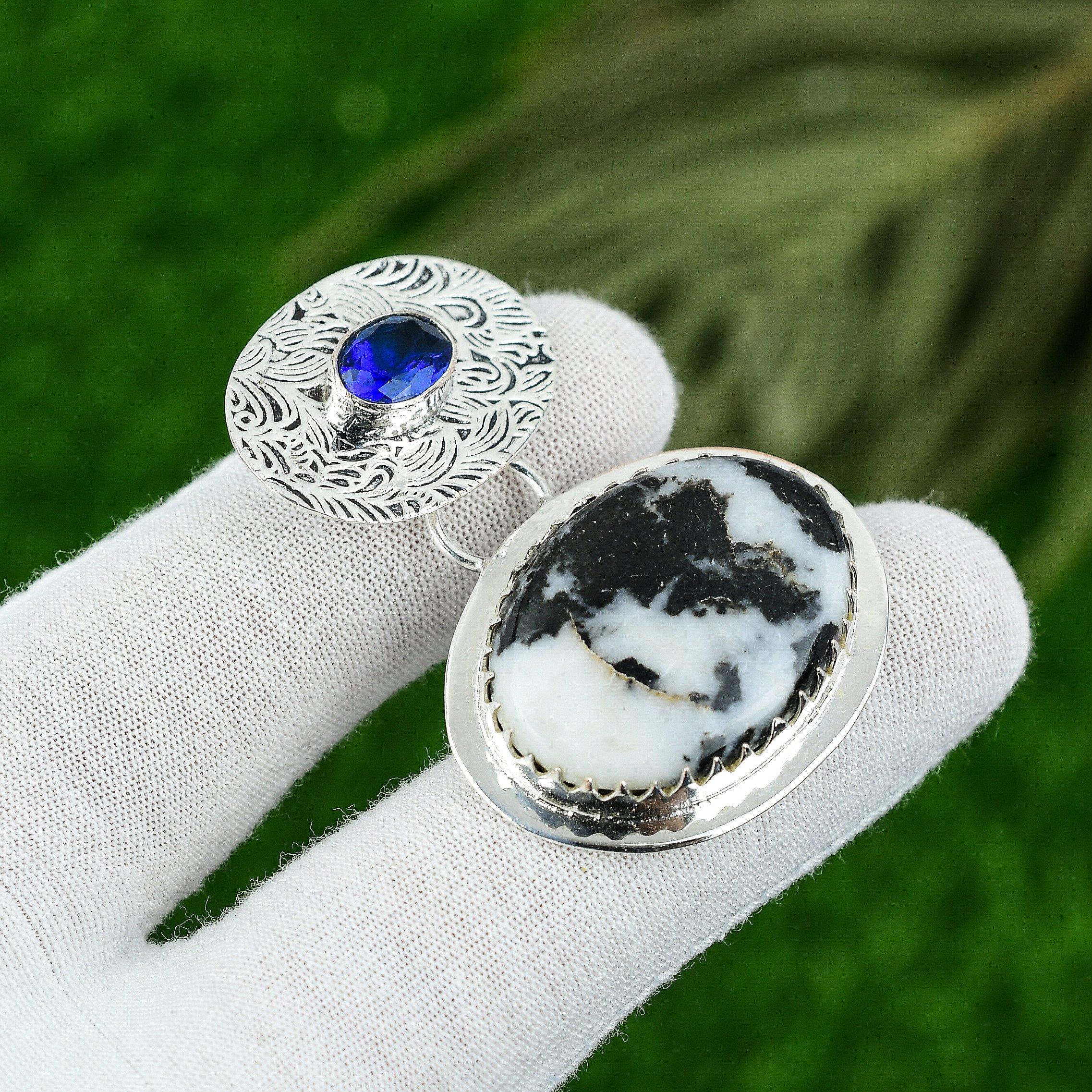 

Natural Zebra Jasper Gemstone Pendant 925 Sterling Silver Jewelry For Girls