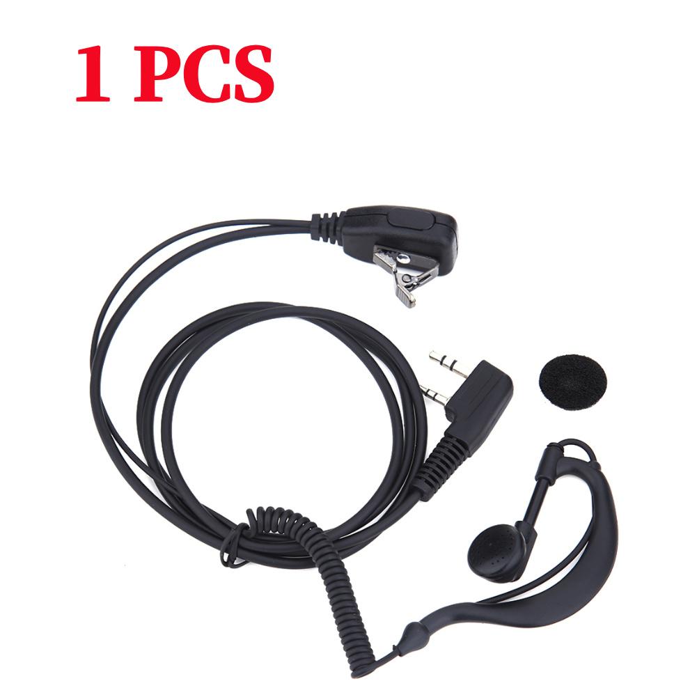 10-1pcs 2 PIN PTT MIC Interphone Earphone Earpiece Walkie Talkie Headset with Microphone for Baofeng UV5R BF-480/490/320/V6
