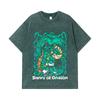 275 GSM Washed T-shirts 100% Cotton Saint Seiya V16 Shiryu Print Unisex Heavy Cotton T Shirt