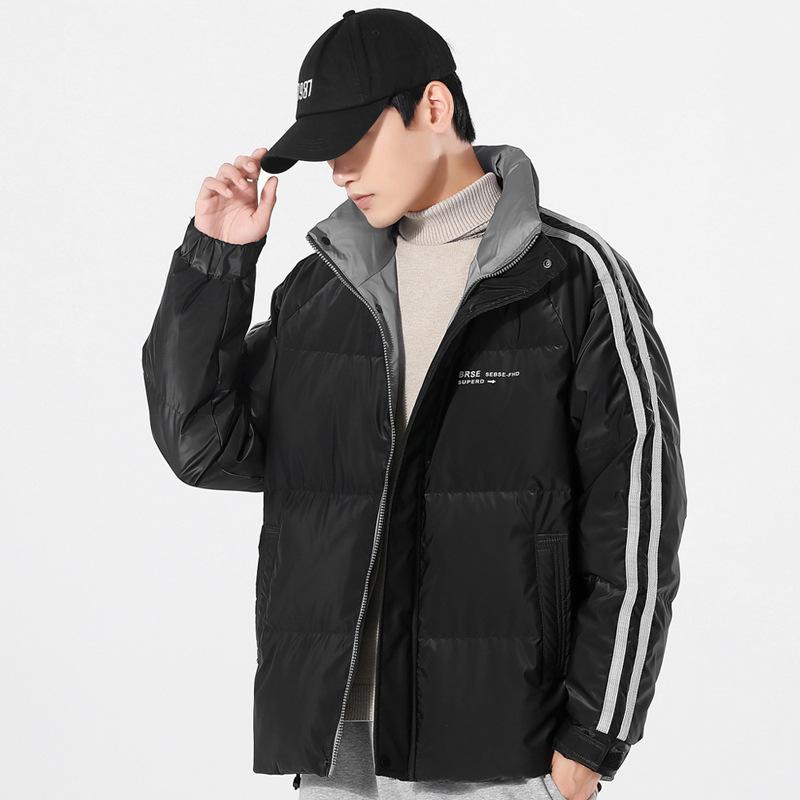 

Men s new classic two-bar fashion handsome casual Korean version of the couple s down jacket top jacket men s trend XL