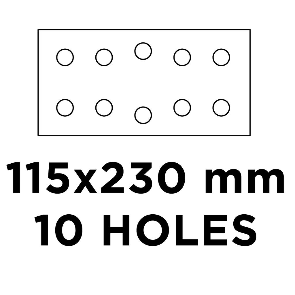 Velcro sandpaper 115 x 230 mm, K80, 5 pcs., with holes