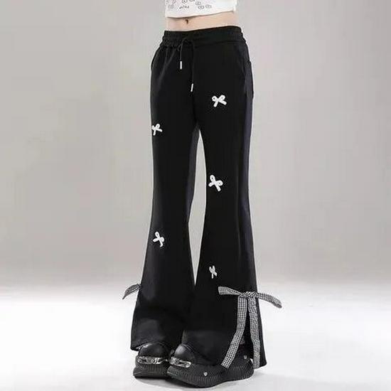 Süße Hose mit Schleife, hoher Taille und weitem Bein - Damen-Frühjahr/Sommer 2026 Trend