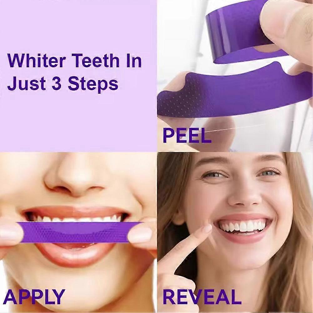 Purple Teeth Whitening Strips 7Pcs For Stain Removal Yellow Teeth Whitening