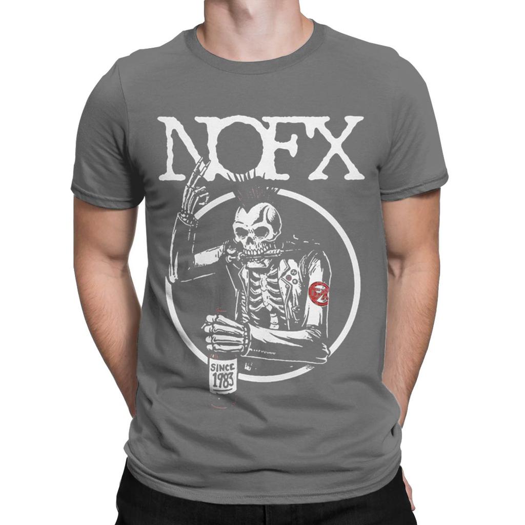 Men TShirt NOFX Punk Rock Band Funny Cotton Tee Shirt Short Sleeve Nofx T Shirt Round Neck Clothing 4XL 5XL 6XL