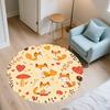 Fox pattern round rug,Carpet Rug for Living Room Bedroom Sofa Playroom Decor,Non-slip Floor Mat,Holiday Gifts and Birthday Gifts
