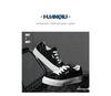 Men's 2025 Spring Black Canvas Thick-Soled Sneakers - Casual & Versatile for Students and Couples