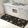 Moon Phase Floral Runner Rug Boho Wildflower Celestial Decor Carpet Non-Slip Nature Astronomy Long Floor Mat for Laundry Room